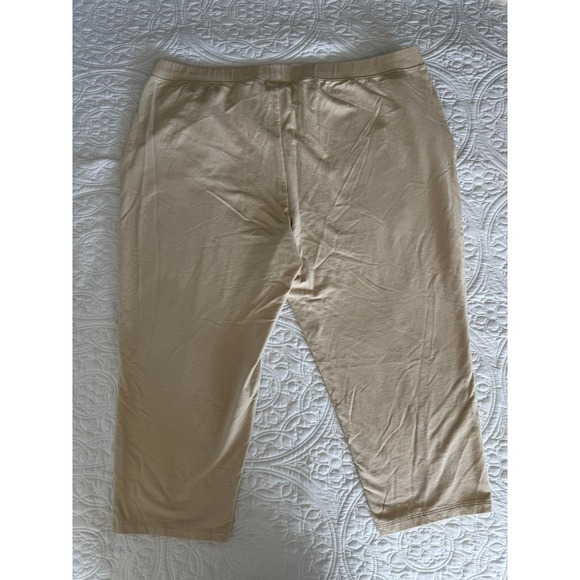 Denim & Co Active Tan Beige Cropped Pants Pintuck Zip Pockets 2X A475900 - Picture 9 of 9